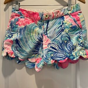 Lilly Pulitzer Pink and Blue High Buttercup Shorts Size 0